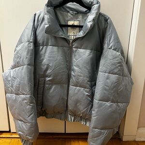 Abercrombie & Fitch Light Blue Puffer Jacket